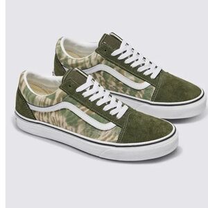 Vans Old Skool Low Top Shoe Unisex Mens 8 Womens 9.5 Sneaker Woodland Olive Camo